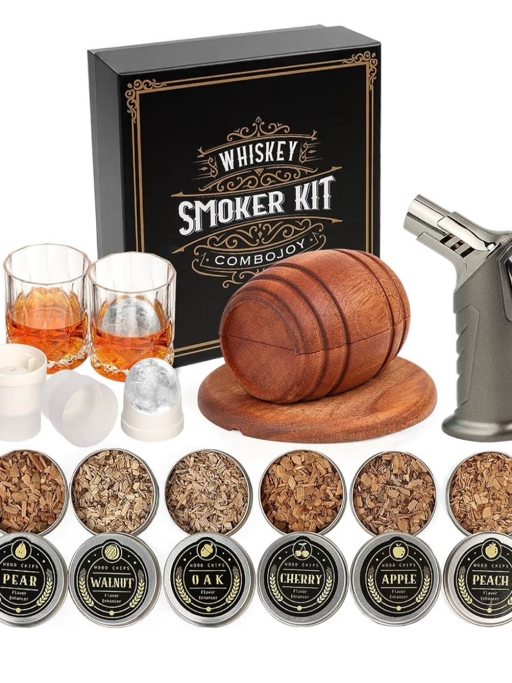 Whiskey Smoker Kit - Combojoy - Black & Wood